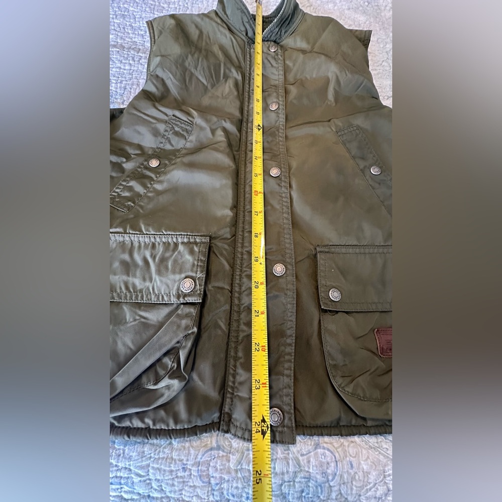 Ralph Lauren Vintage 90s Cargo Vest Full Zip Snap Closure Army Green Women's S - Picture 4 of 16